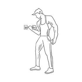 Workout Gym Drawing Black And White Clipart