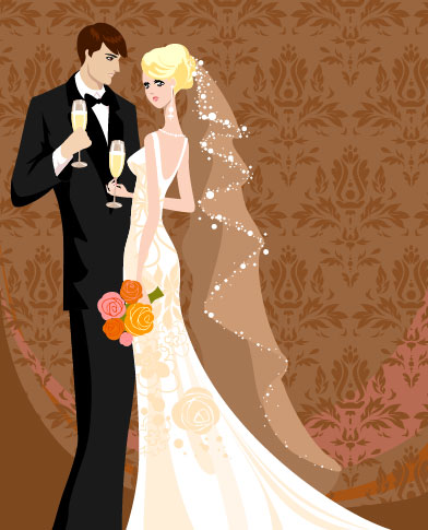 Wedding Vector on Wedding Card Background 01 Vector   Vector Background Free Download