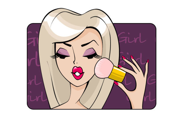 Free EPS file Make-up girl cartoon Illustration free vector 03 ...