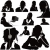 free vector Operator Silhouettes 01