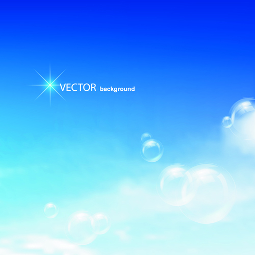 Blue Sky amp; white cloud background Vector 02  Vector Background 