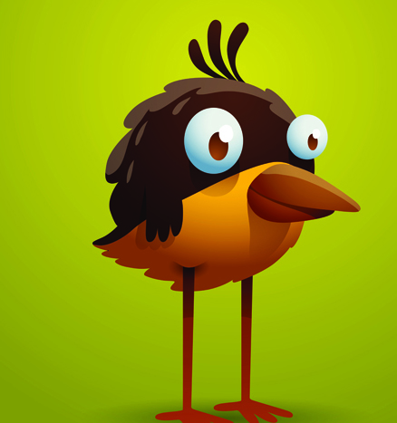 Set of Cartoon funny bird vector 03 free download