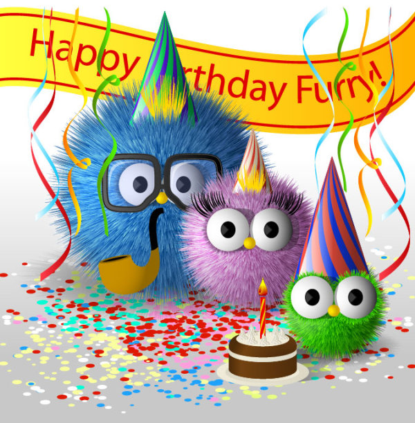 Funny cartoon Happy Birthday cards vector 01 - Vector Birthday free