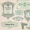 Set of Frame, border, ornament element in vintage style vector 03