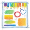 Hand drawn Colorful Pencil Pattern vector 01