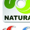 Set of Natural elements stickers vector graphic 02