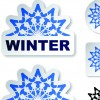 Set of Natural elements stickers vector graphic 03