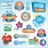 Various sale Stickers and labels design vector 04