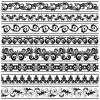 Black Seamless lace and ornaments vector 03