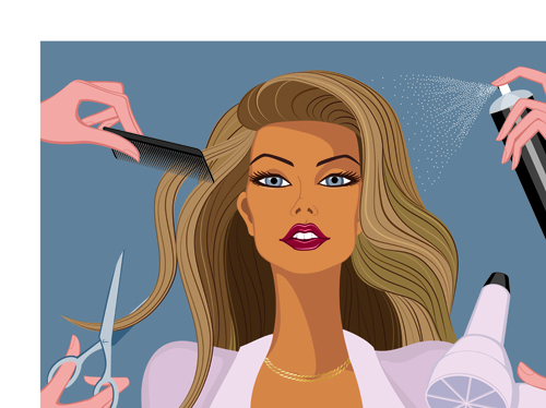 Hairdresser and beauty salon theme vector background 04 - Vector