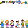 Set of School frame elements vector 03