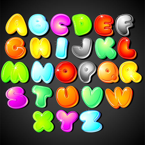 Cute Colorful Alphabet Vector Set 01 Vector Font Free Download