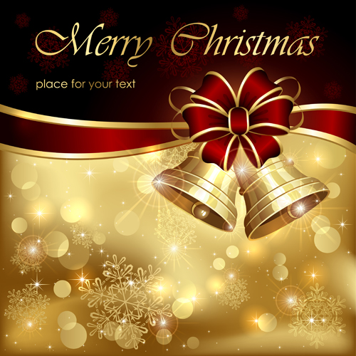 Ornate Golden Christmas cards vector graphics 04 - Vector Card free ...