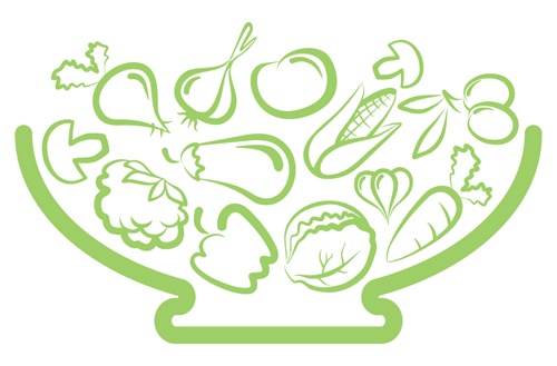 clipart drawing of vegetables with a blue oval background - photo #34
