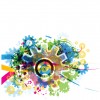 Set of Colorful Gear vector background 04