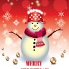 Cute Xmas Snowman design elements vector set 03