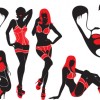 Vector set of Alluring beauty girls design elements 04