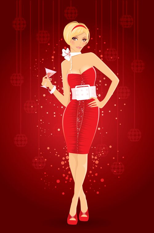 Sexy Party girl design vector graphics 04 - Vector People free download