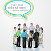 People wit speech bubbles design elements 05