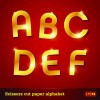 Golden paper alphabet vector art 01