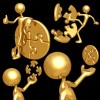 3D golden People vector
