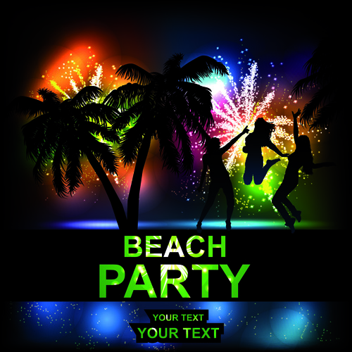 Beach Party Backgrounds vector 02 - Vector Background free download