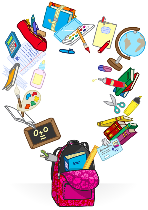 Colored School bag vector 01