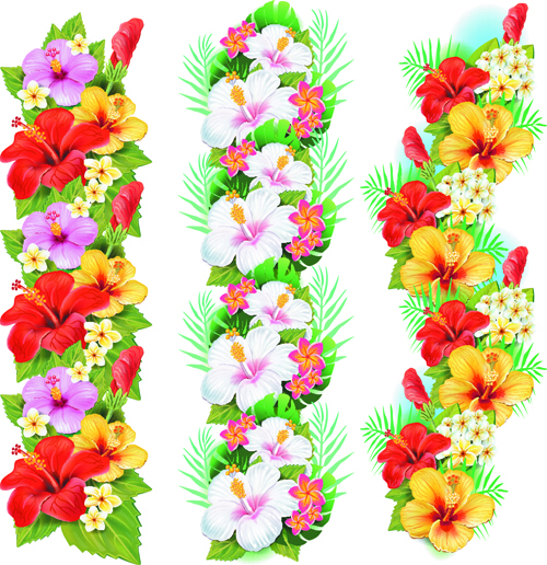Flowers borders vector set 03  Vector Flower free download