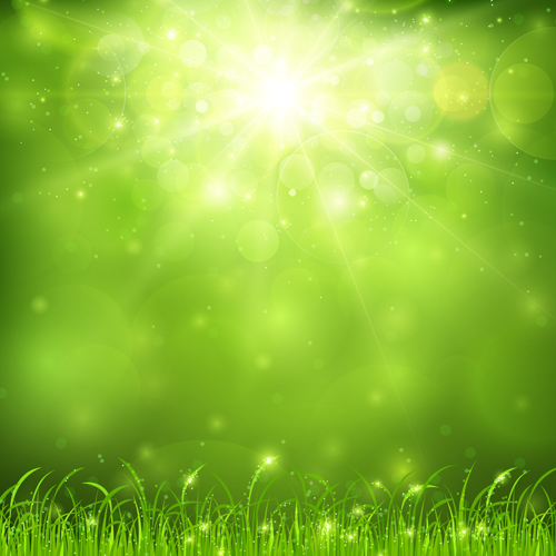 Green nature and sunlight background vector - Vector Background free