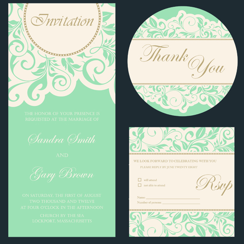 share Retro wedding invitation cards design 02, you can download now 