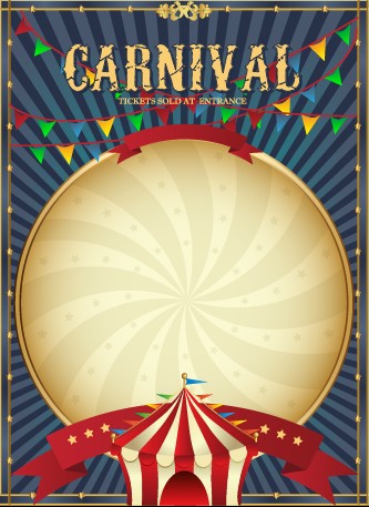 Vintage style circus poster design vector 02 - Vector Cover free download