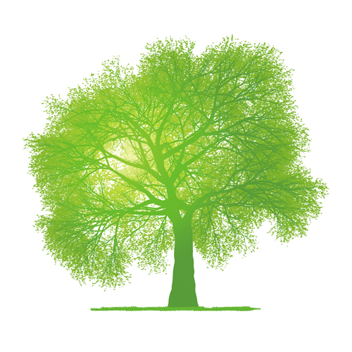 Free EPS file Creative green tree design vector graphics 02 download
