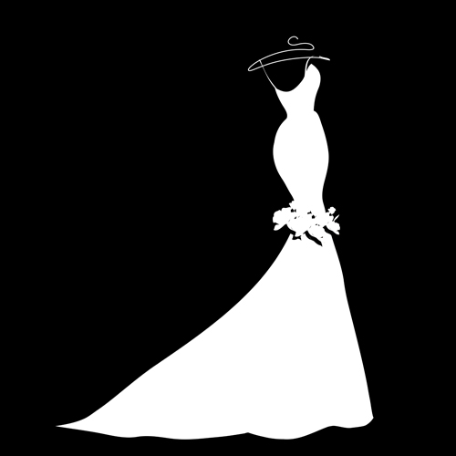 free wedding dress silhouette clip art - photo #47