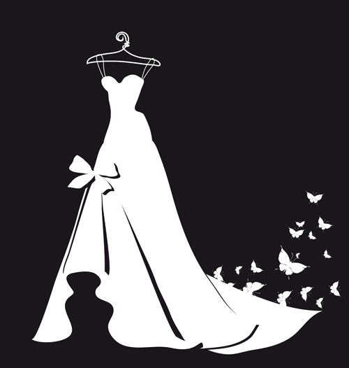 free wedding dress silhouette clip art - photo #17