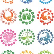 Elegant twelve constellations icons vector