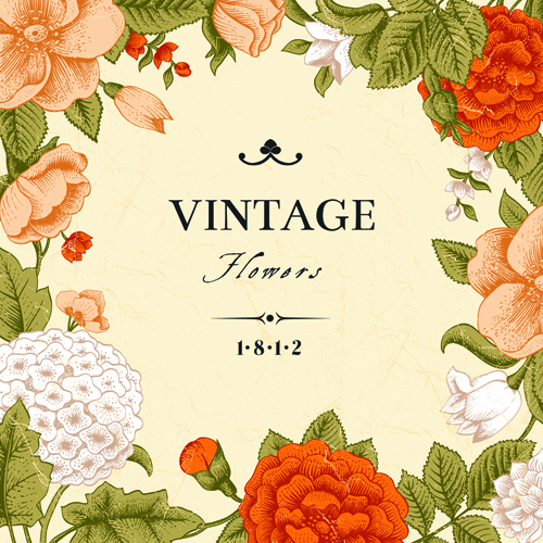 Free EPS file Vintage flower design background art download