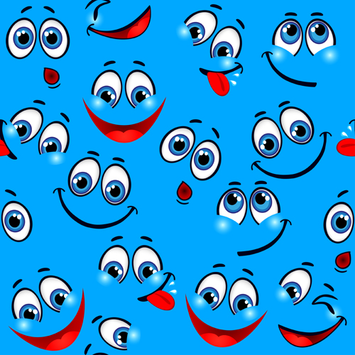 GFX9.COM share Funny cartoon face pattern vector graphic, you can ...