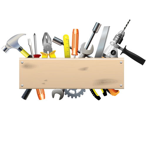 tools with wood boards background vector download name hardware tools ...