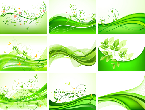 Abstract green leaves background design vector - Vector ...