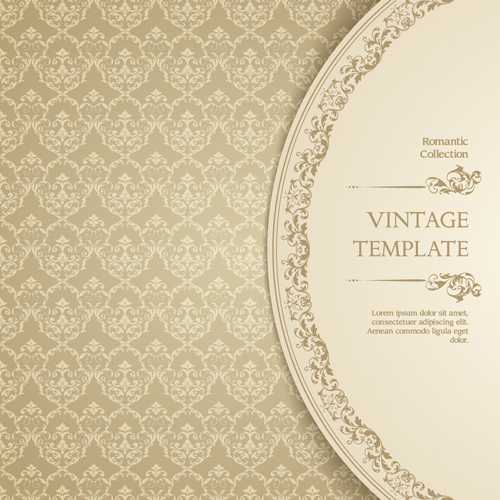 Ornate vintage template background vector 04 Vector Background free