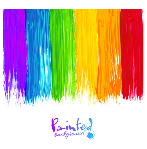 Beautiful rainbow paint design vector 03 free download