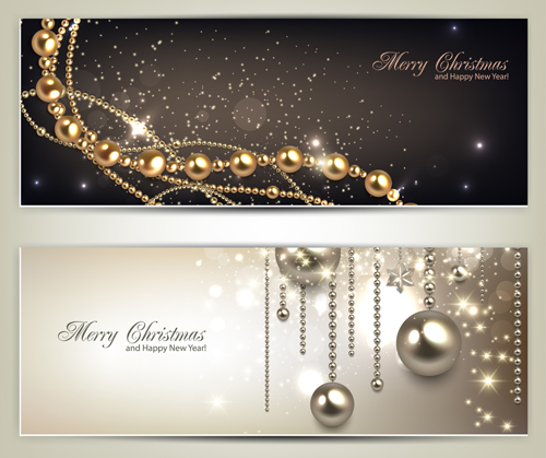 Luxury Jewelry christmas banners vector set 01 free download