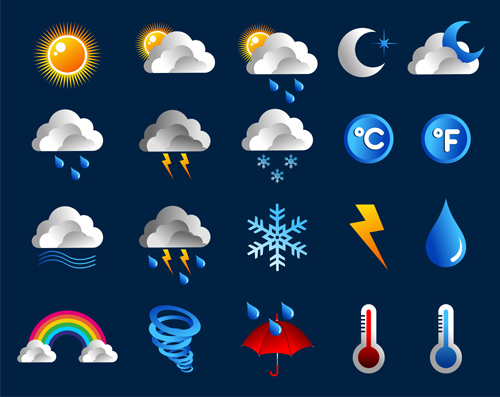 Creative weather icons vector material - Other Icons free ...