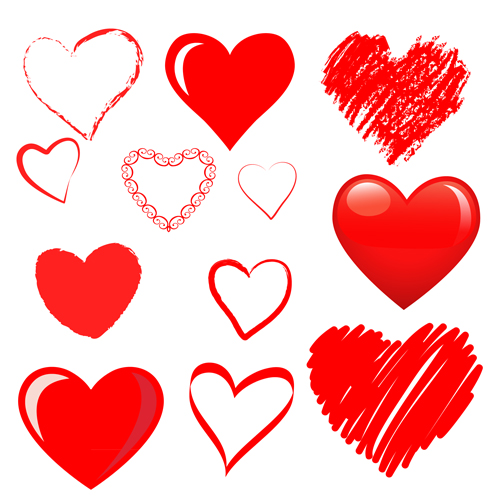 Hand drawn red heart 02 vector graphics - Vector Heart ...