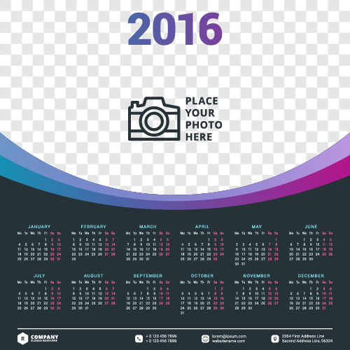 2016 company calendar creative design vector 11 Vector Calendar