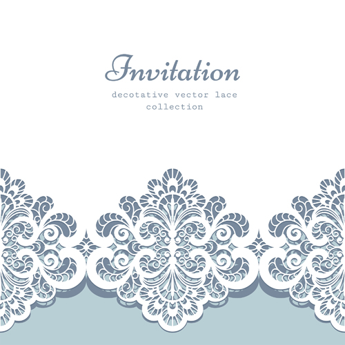 Free EPS file Decorative lace Invitation cards vector design download