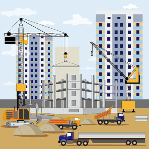 Building construction site flat background vector 01 free download