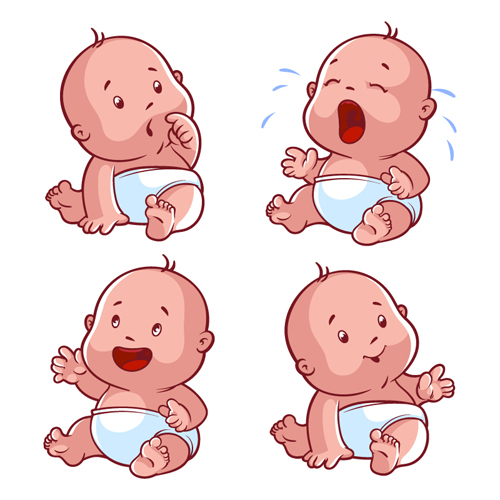 Cartoon baby cute design vector 01 free download