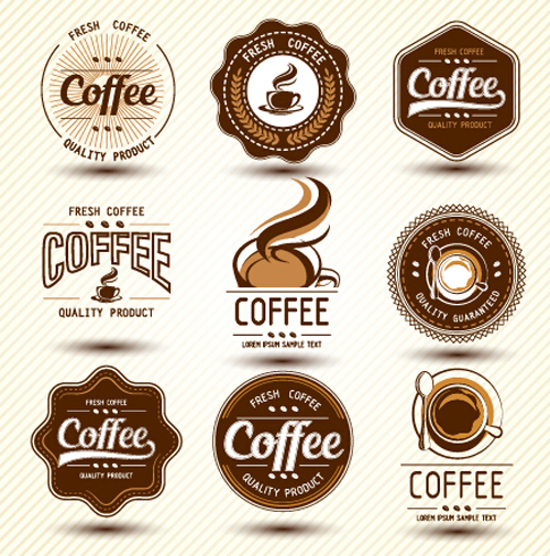 Coffee Label Template Retro Coffee template and Coffee labels vector