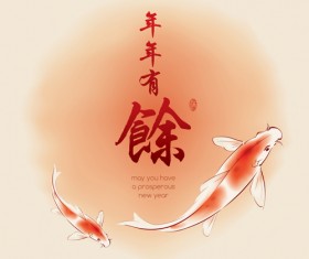 Fish every year with chinese new year vector 07 - Vector Animal, Vector